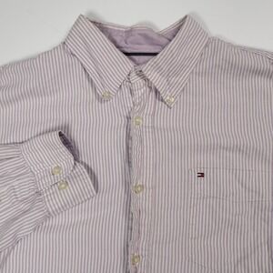 Vintage Tommy Hilfiger Striped‎ Button Down Shirt Long Sleeve Casual Large